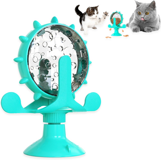 2-in-1 Rotating Interactive Roller Pet Treat Dispenser - Smart IQ Puzzle Toy & Slow Feeder