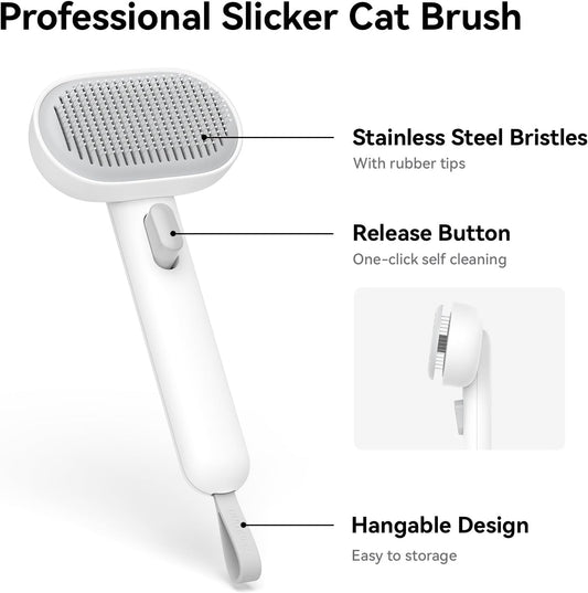 Cat Brush for Shedding, Cat Brushes for Indoor Cats, Cat Brush for Long or Short Haired Cats, Cat Grooming Brush Cat Comb for Kitten Rabbit Massage Removes Loose Fur