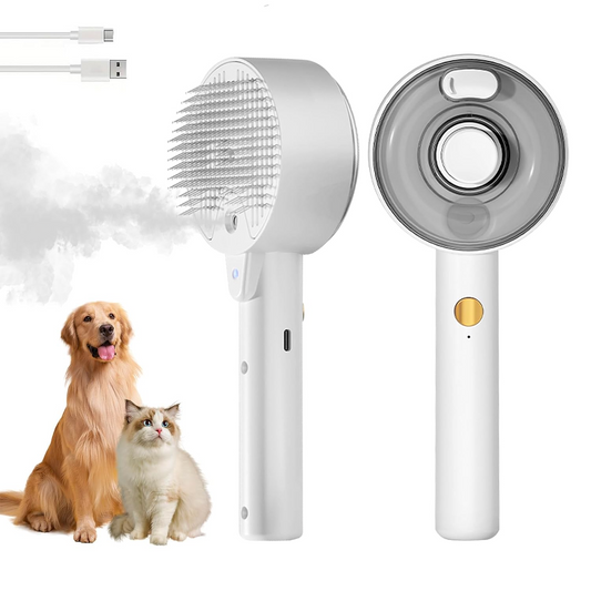 3-in-1 Steamy Pet Brush - Ultrasonic Mist, Grooming & Sanitizing Tool