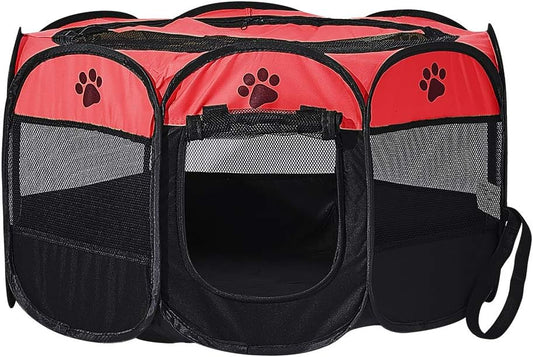 Rose Foldable Pet Dog Playpen, Pop Up Portable Cat Playpen, Indoor/Outdoor for Kitten Puppy Play Pen, Cats Crate Tent with Carrying Bag