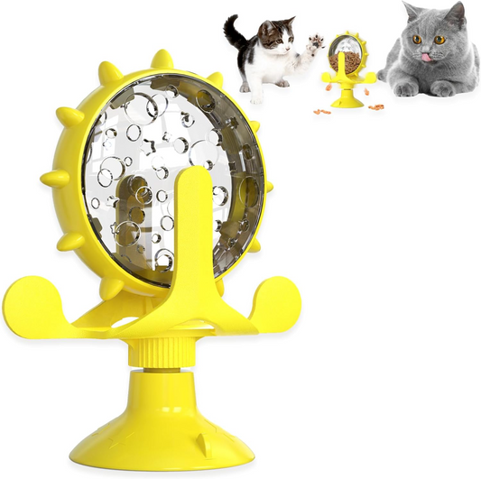 2-in-1 Rotating Interactive Roller Pet Treat Dispenser - Smart IQ Puzzle Toy & Slow Feeder