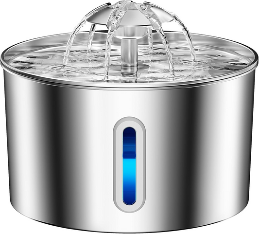 Cat water fountain, pet water fountain made of stainless steel, automatic.