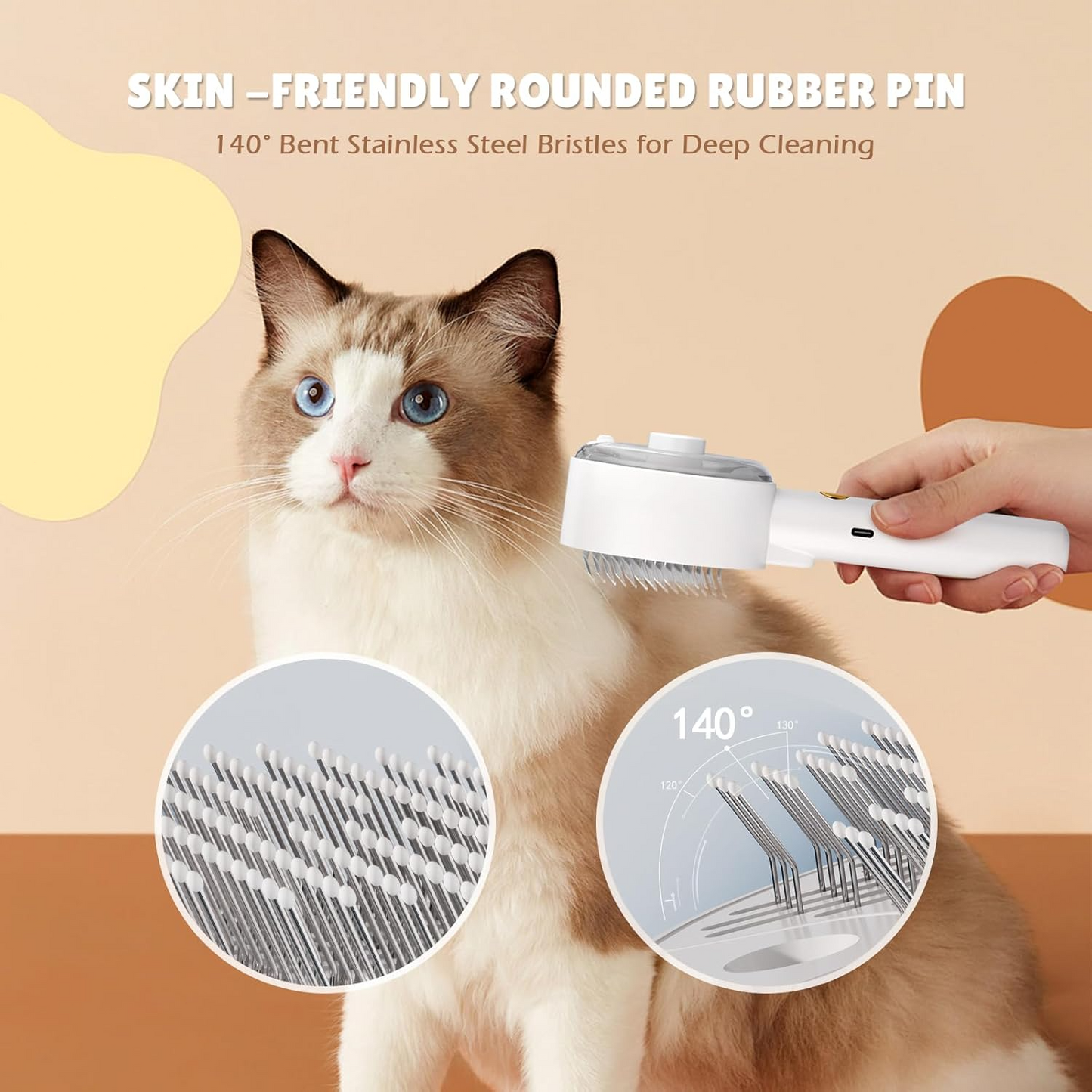 3-in-1 Steamy Pet Brush - Ultrasonic Mist, Grooming & Sanitizing Tool