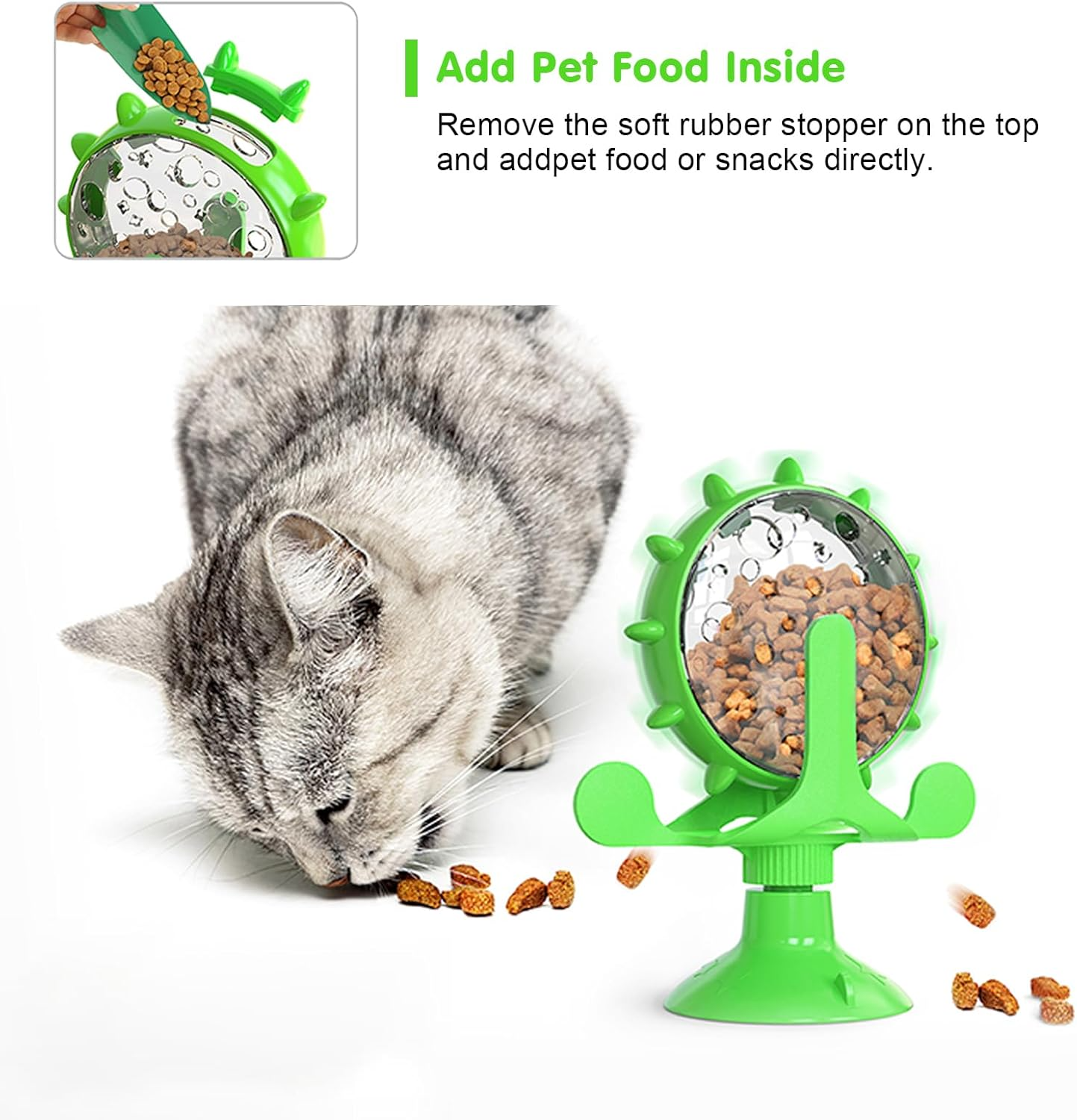 2-in-1 Rotating Interactive Roller Pet Treat Dispenser - Smart IQ Puzzle Toy & Slow Feeder