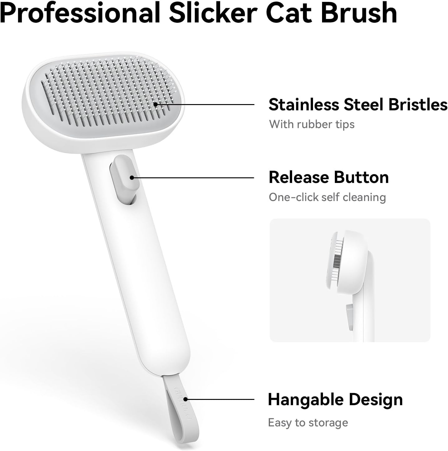Cat Brush for Shedding, Cat Brushes for Indoor Cats, Cat Brush for Long or Short Haired Cats, Cat Grooming Brush Cat Comb for Kitten Rabbit Massage Removes Loose Fur