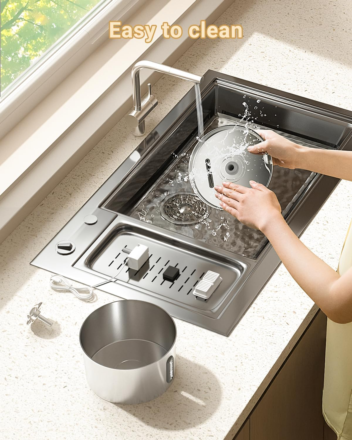 Cat water fountain, pet water fountain made of stainless steel, automatic.