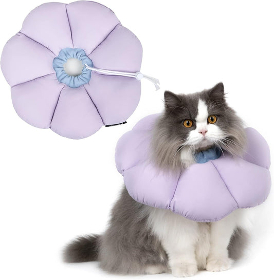 Cat Cone Collar,Cute Waterproof Cat Recovery Collar,Anti-Bite Lick Wound Healing Safety Elizabethan e Collar for Cats