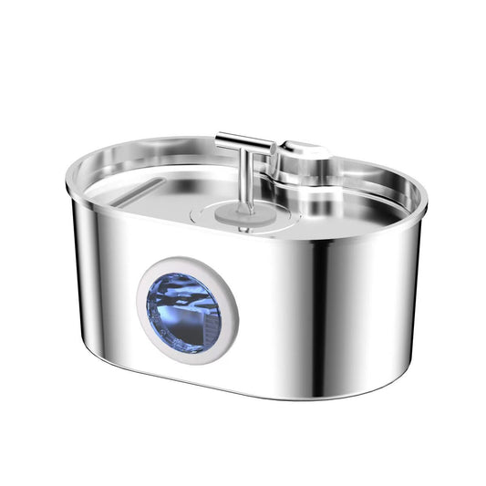 Cat Water Fountain Stainless Steel: 74oz/2.2L Cat Fountain for Drinking- Automatic Dog Watering Dispenser Bowl - Pet Feeding & Watering Supplies（T-shaped double outlet）